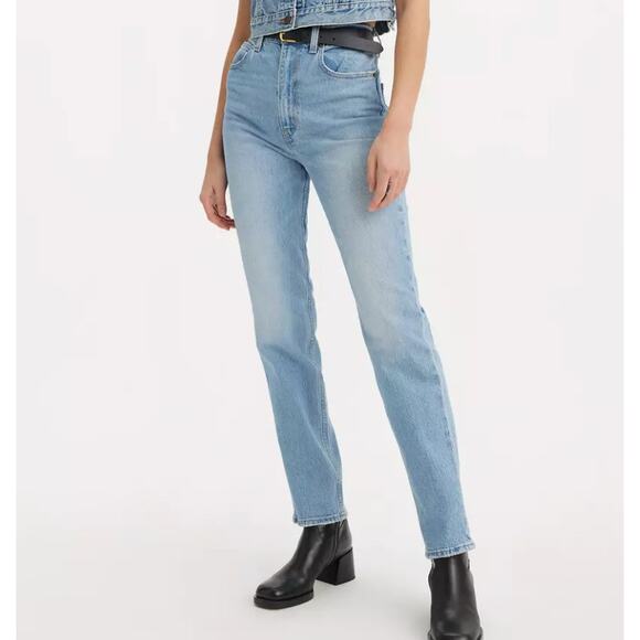 Levi's medium wash 70s high slim straight jeans - Picture 1 of 5